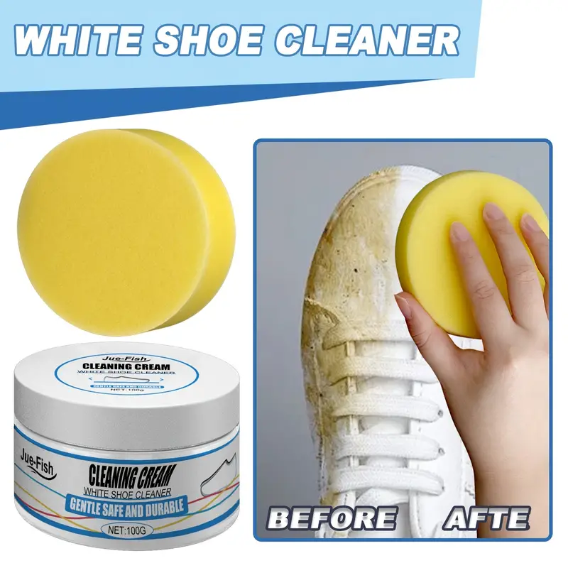 3.38oz White Shoe Cleaner, Cleansing Cream For Shoe, Suitable For All Kinds  Of Leather Cleaning