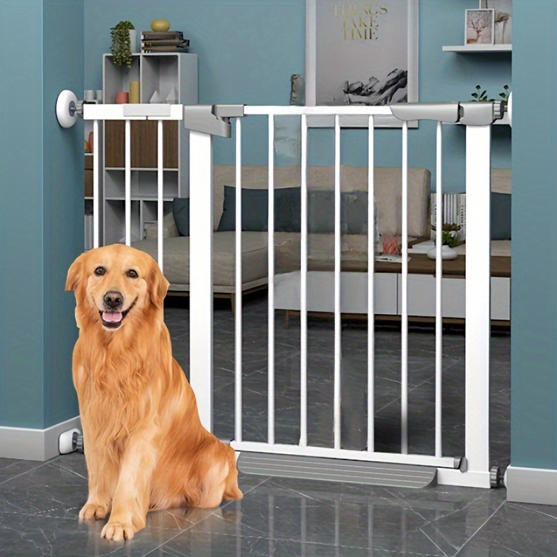 Puerta para perros, puerta de cierre automático para mascotas con puerta de  paso, puerta para mascotas para escaleras y puertas, 30 pulgadas de alto x
