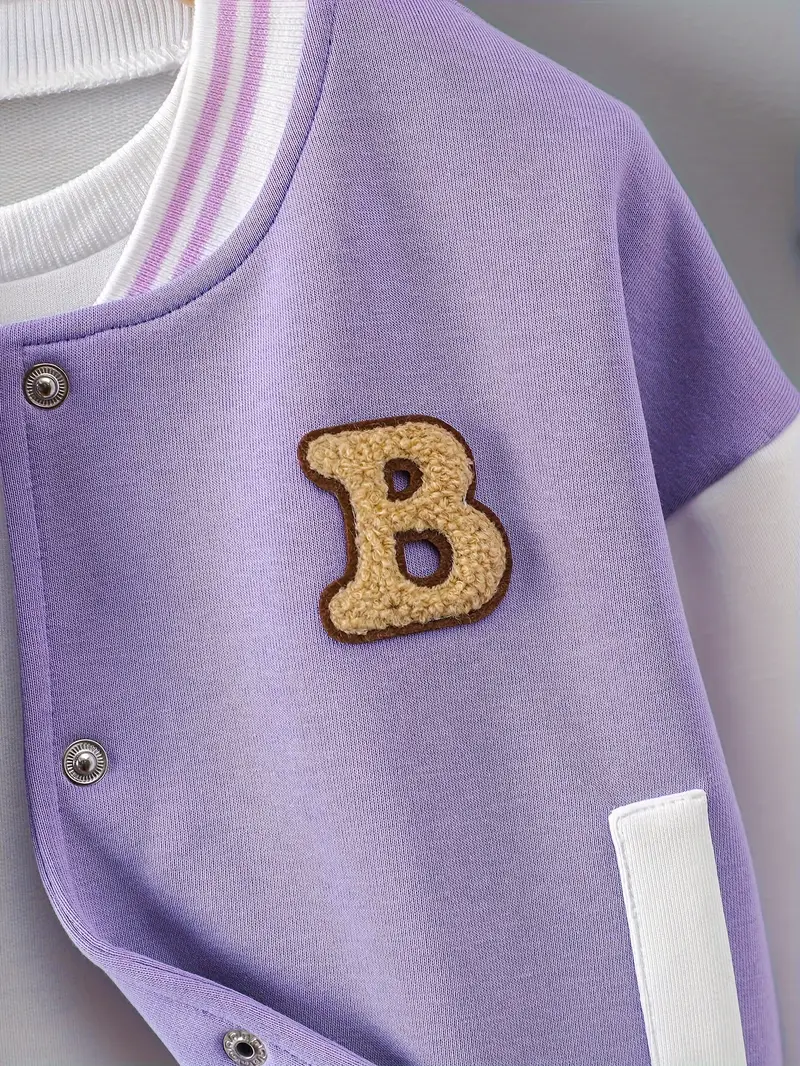 New Letter Long Sleeve Short Color Matching Jacket New Letter Long Sleeve Short Color Matching Jacket