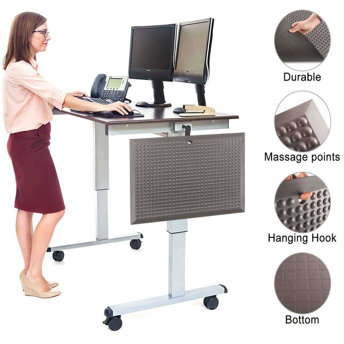 Standing Desk Mat with Massage Ball