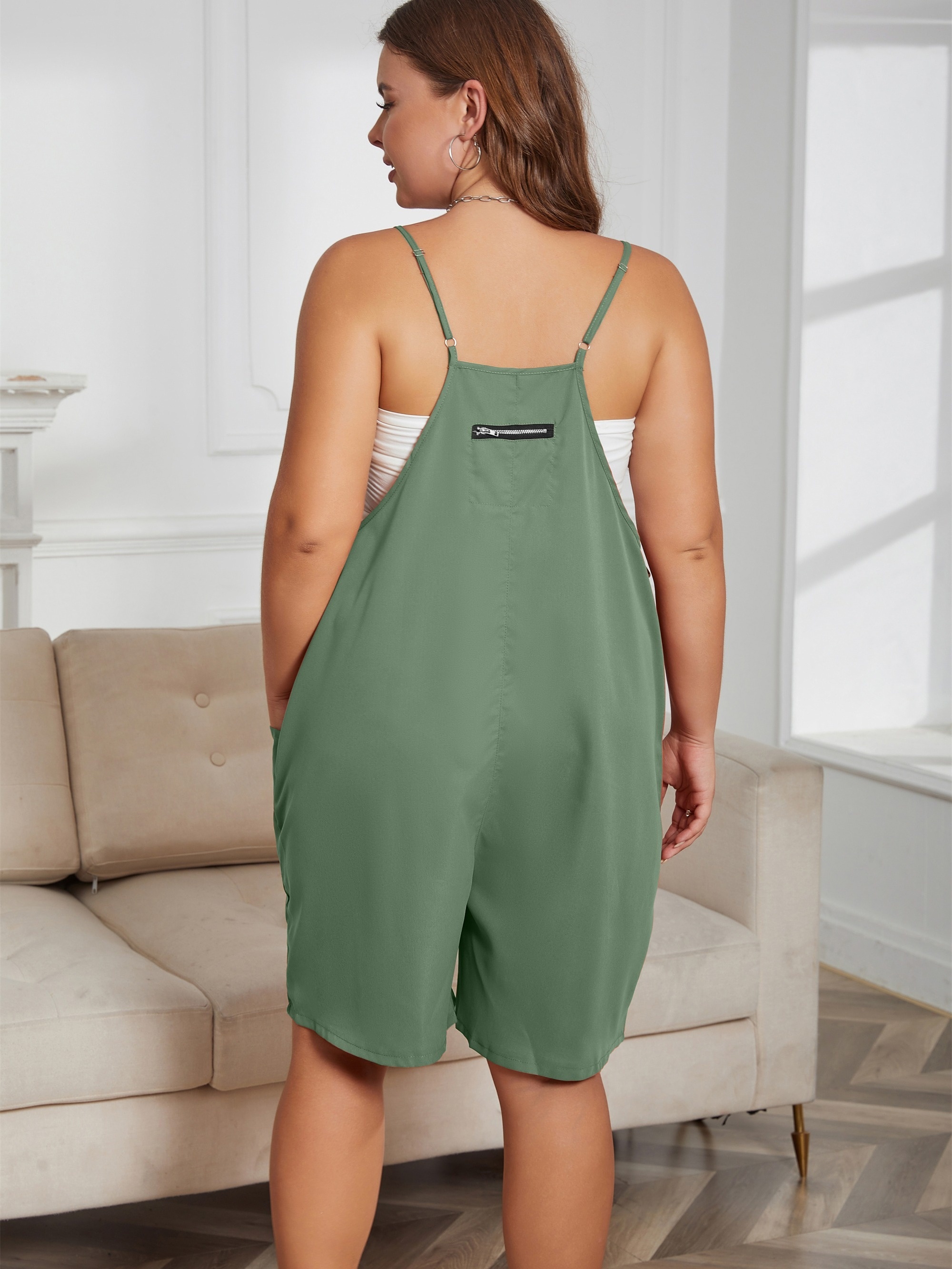 Fashion Maternity Jumpsuit Zipper Pockets Suspender Shorts - Temu
