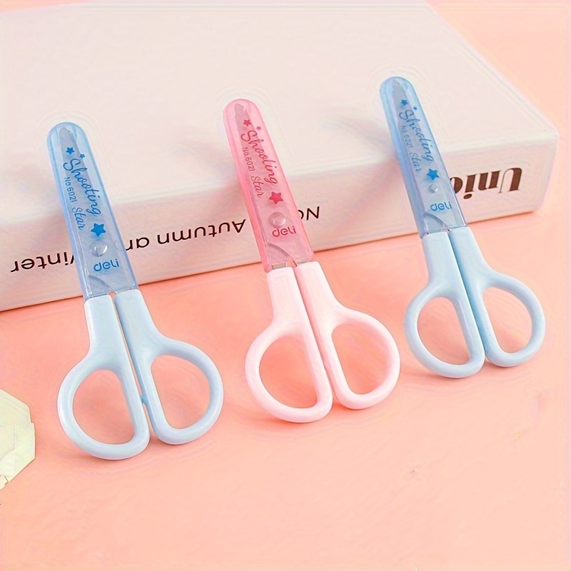 Deli Children's Scissors Round Head Protective Cover Cute - Temu