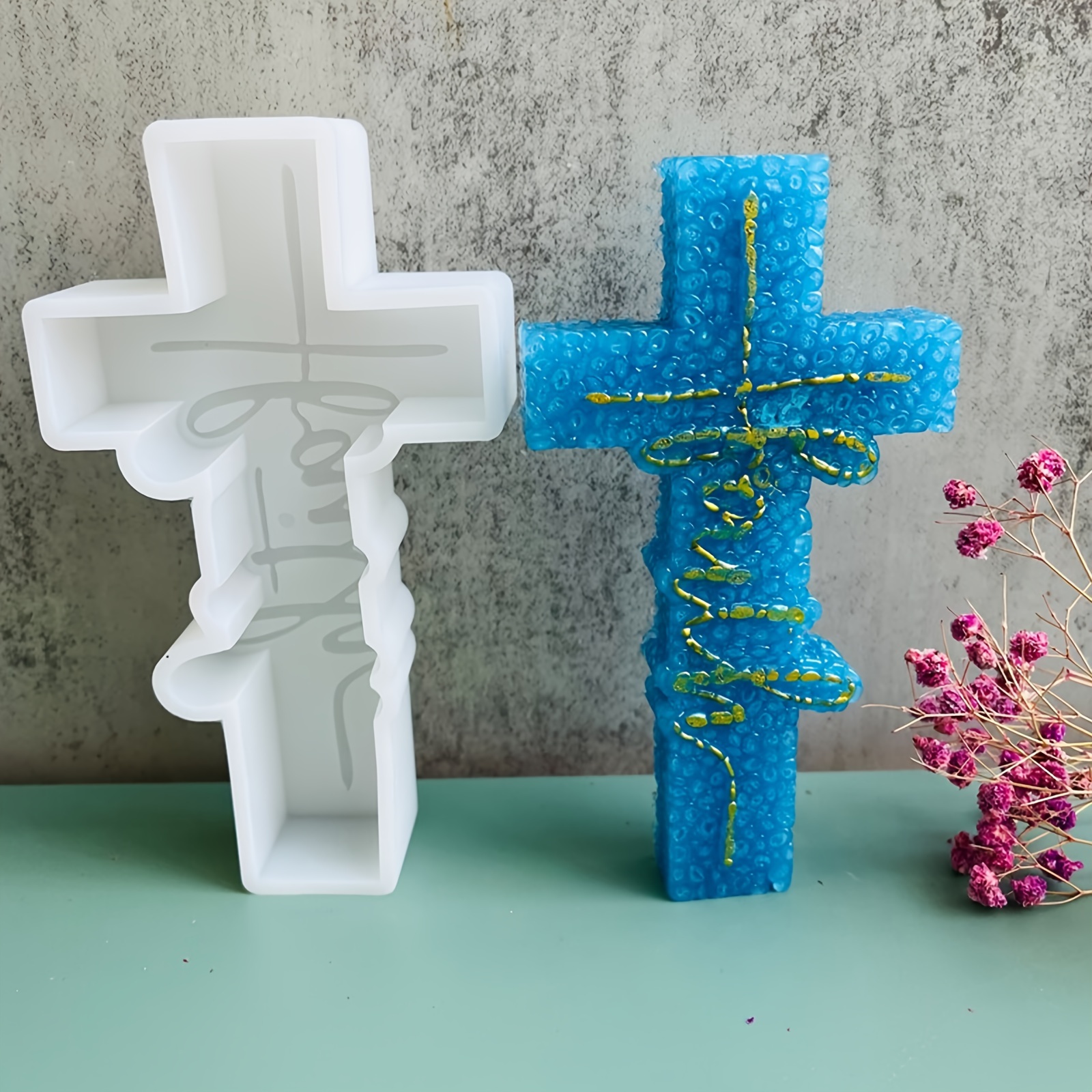 Cross Freshie Molds Blessed And Faith Cross Pendant - Temu