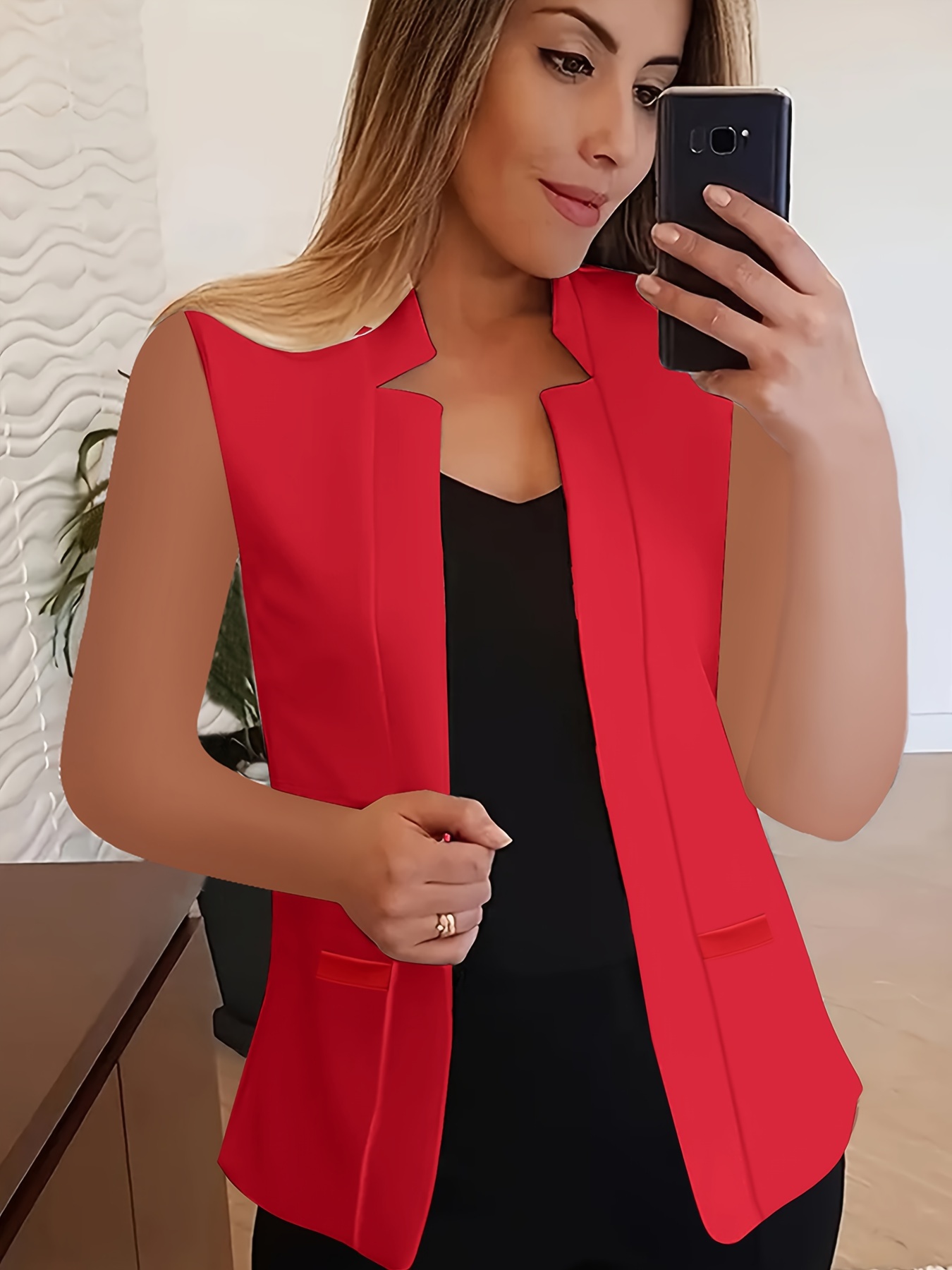 Prenda Exterior Mujer, Chaleco Acolchado Básico Rojo