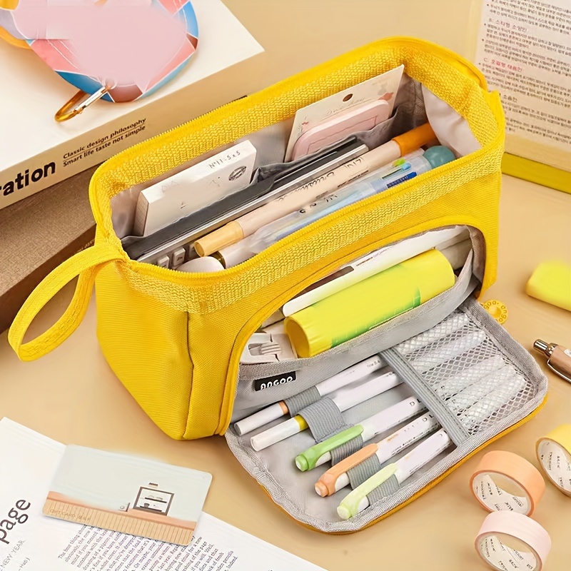 Cute Simple Waffle Pencil Case Small Portable Cosmetic - Temu
