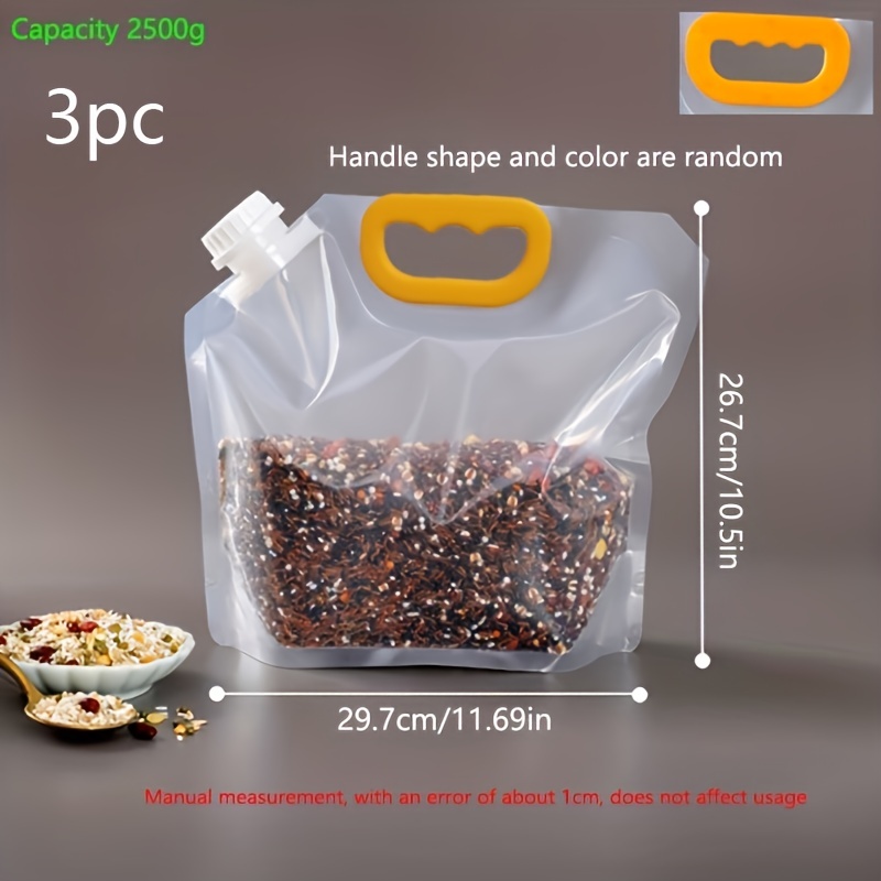 5Pcs Kitchen Storage Bag Grain Moisture-proof Sealed Bag Insect-proof  Transparent Portable Food-grade Transparent Storage Bags - AliExpress