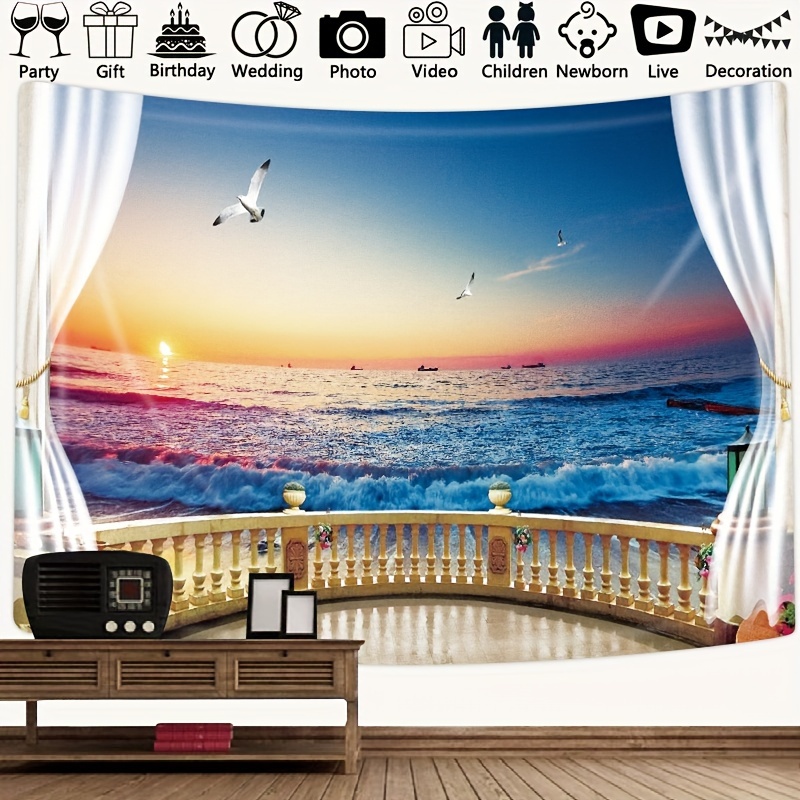 Tapestry Prop Beach Theme Party Decorations Beach Theme Backdrop Beach Scene