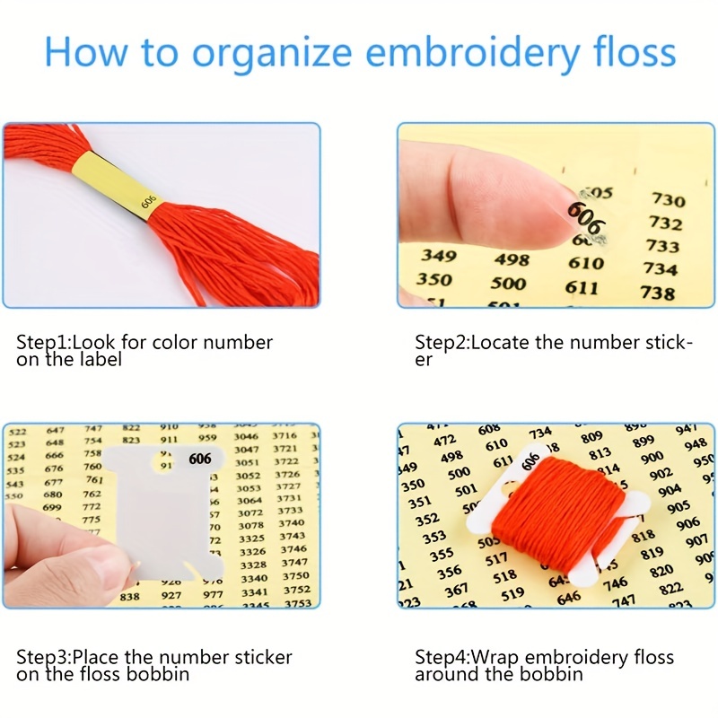 Handy Embroidery Floss Organizer Box - 120 Bobbins, 36 Grid