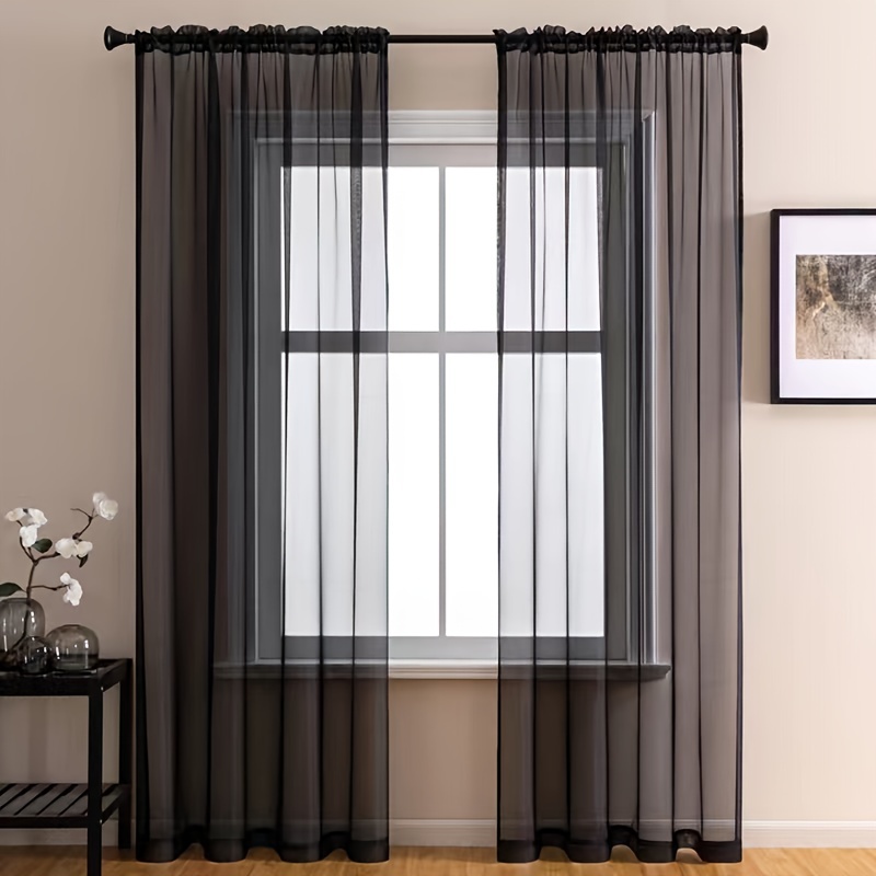 2pcs Cortina Sheer Claro Ventana Cortinas Voile Sheer - Temu