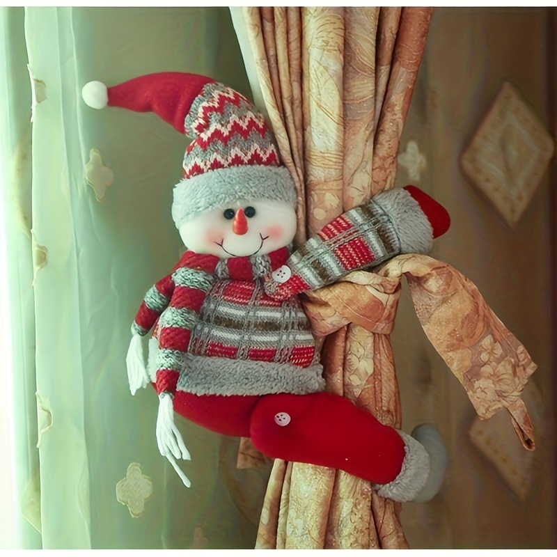 christmas decoration home window curtains decoration buckle cartoon doll hug buckle window decoration christmas gifts christmas snowman 7