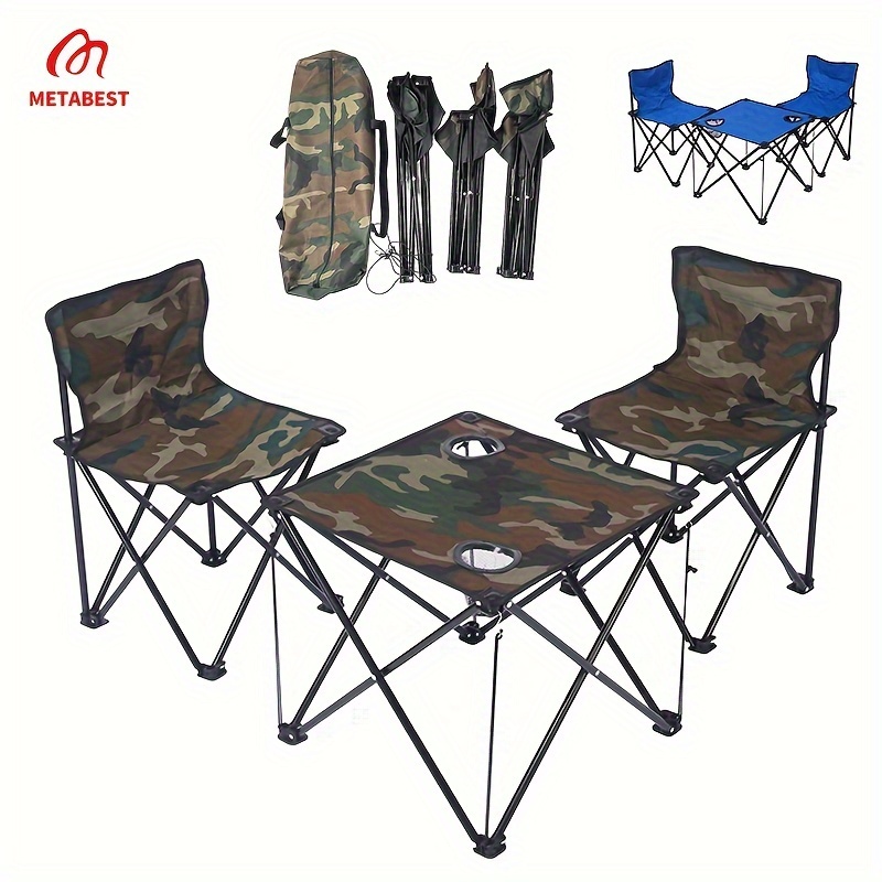 Mesas con sillas plegables para ir de camping ·