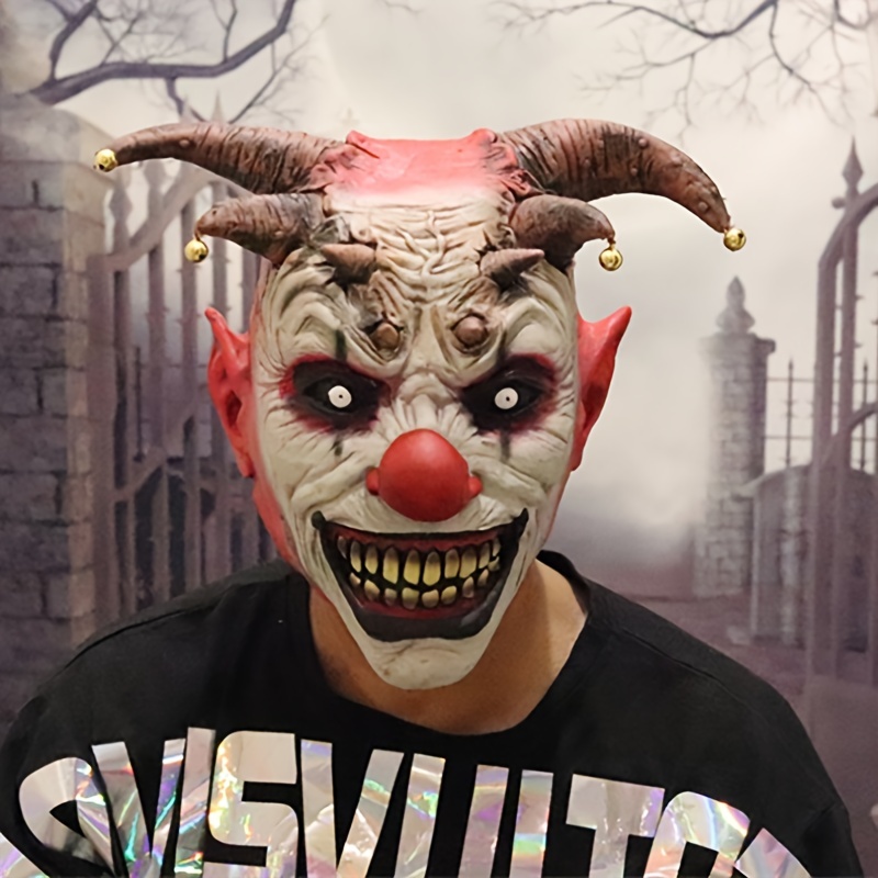 Máscara de payaso de terror de Halloween, máscara de látex de cabeza  completa para fiesta de disfraces