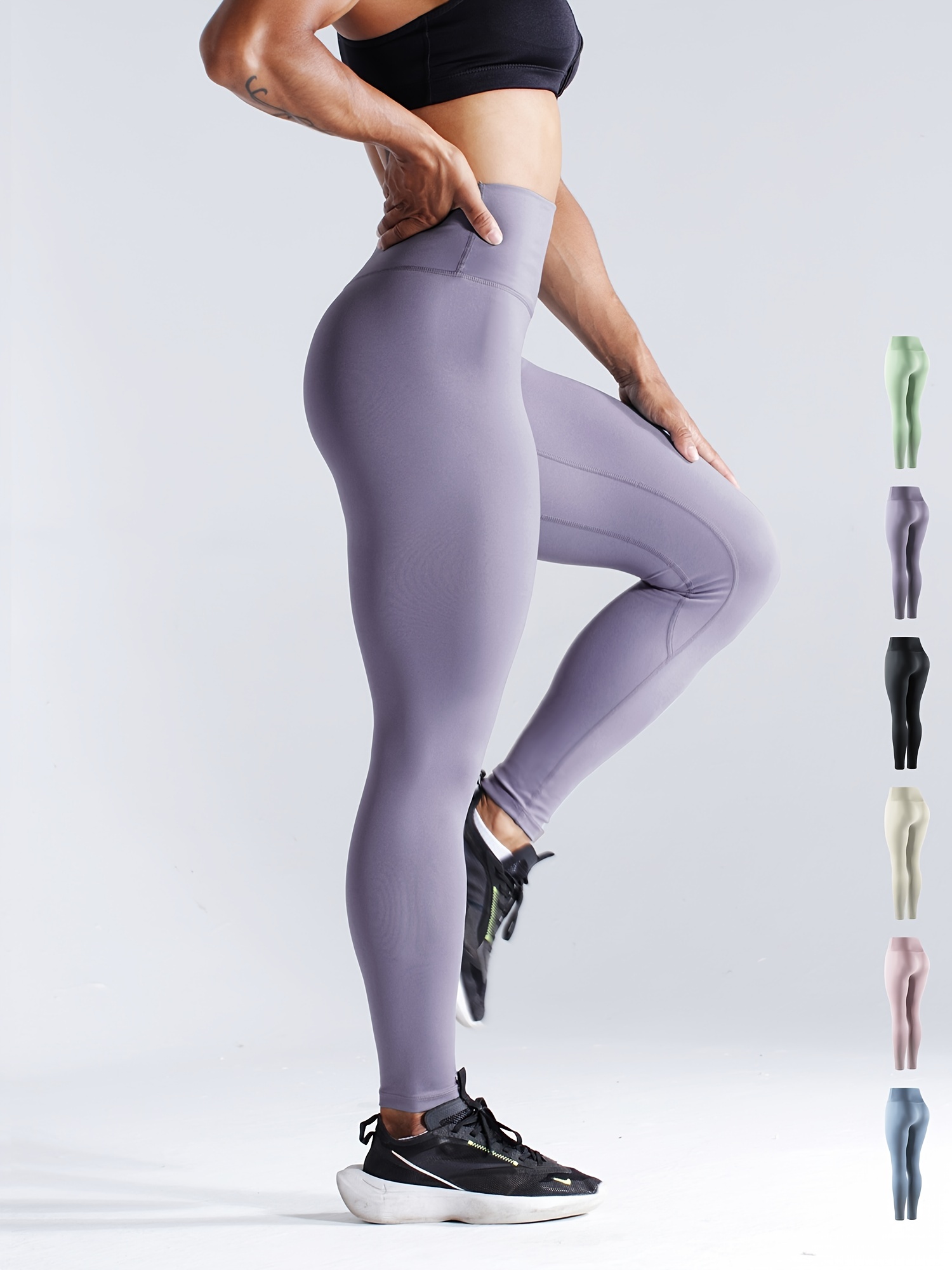KIHOUT Women Solid Sport Fitness Yoga Pants Elasticity Breathable High  Waist Pants 