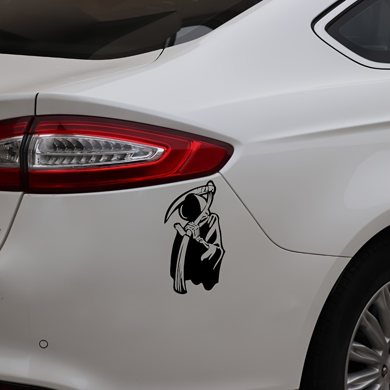 Skull Creative Car Sticker Cute Grim Reaper Ghost Rear - Temu