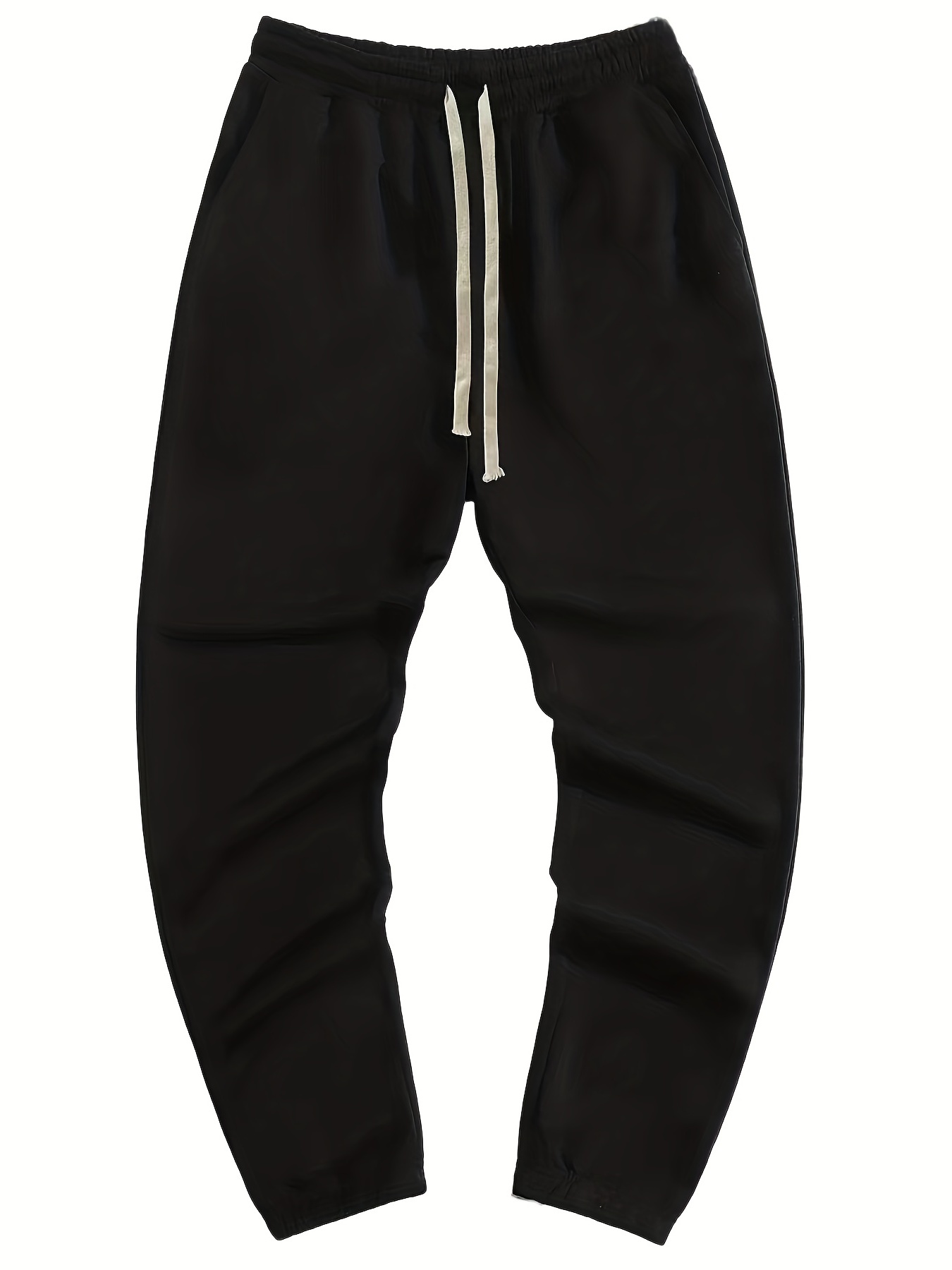 Black Sweatpants For Men Fashion Mens Solid Drawstring Pocket Sports  Trousers Casual Beam Feet Pants 