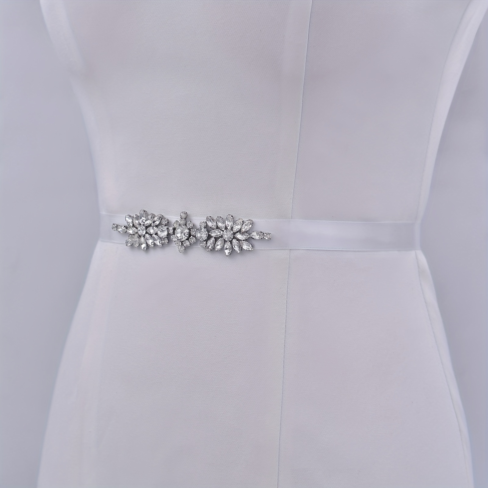 Cinturón de vestido de novia con diamantes de imitación brillantes