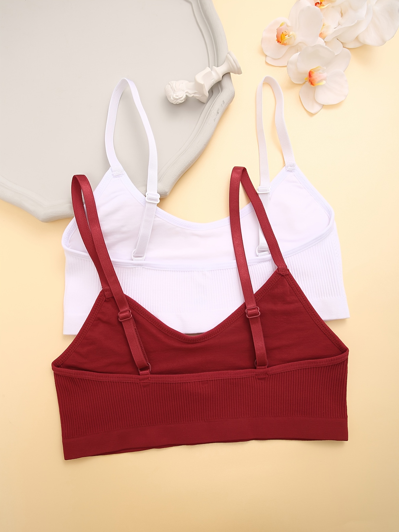 Ribbed Wireless Bras Soft Comfy Yoga Sports Cami Bra - Temu