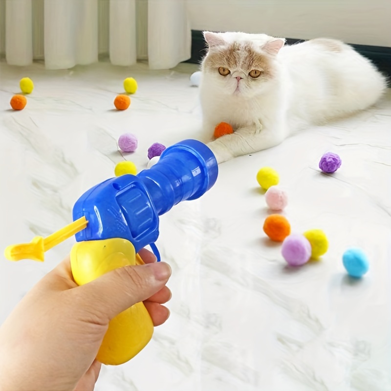 

Interactive Cat Toys For Creative Kittens: Launch Training, Mini Pompoms Games, Stretch Plush Ball & More!