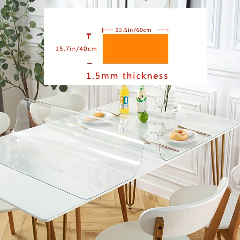 Table Mat Odorless Transparent Rectangular Multi size Thick - Temu