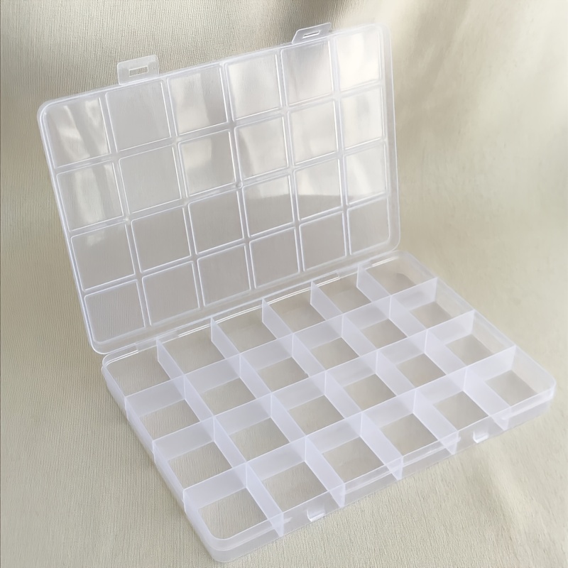Storage Box Clear Plastic Box Removable Dividers Diy Craft - Temu