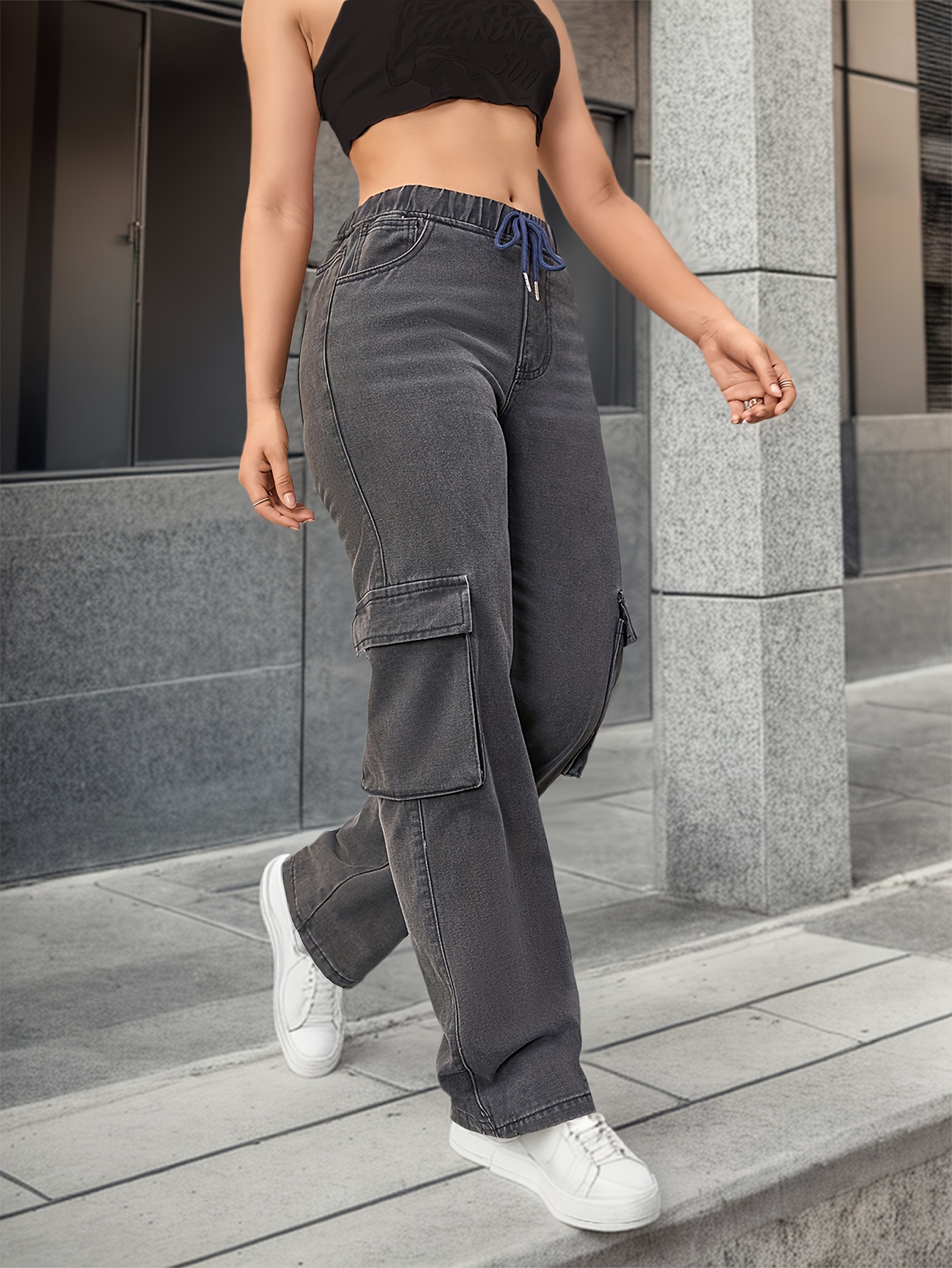 Buy Grey Trousers & Pants for Women by DNMX Online | Ajio.com-cheohanoi.vn