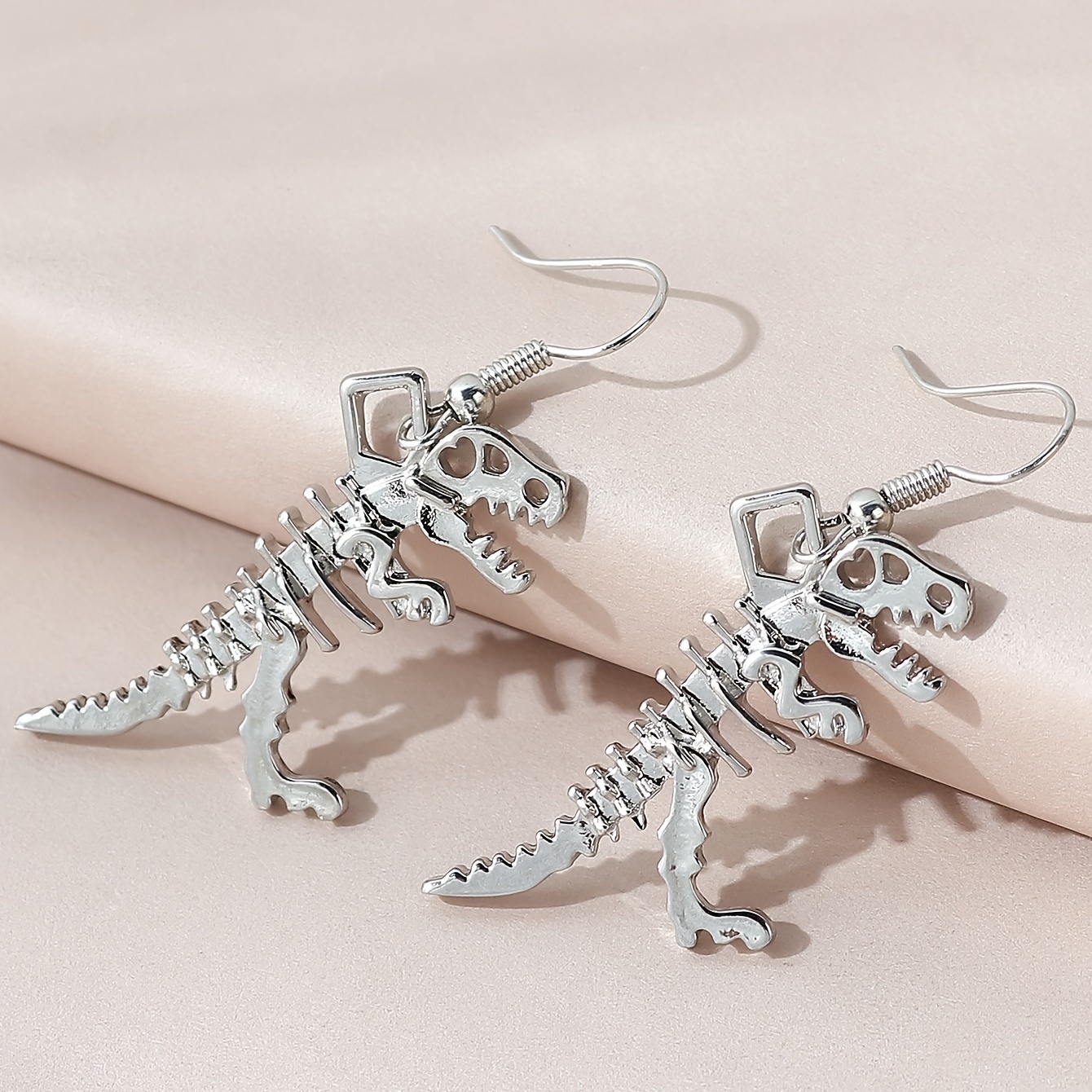 Punk Style Dinosaur Skeleton Drop Earrings