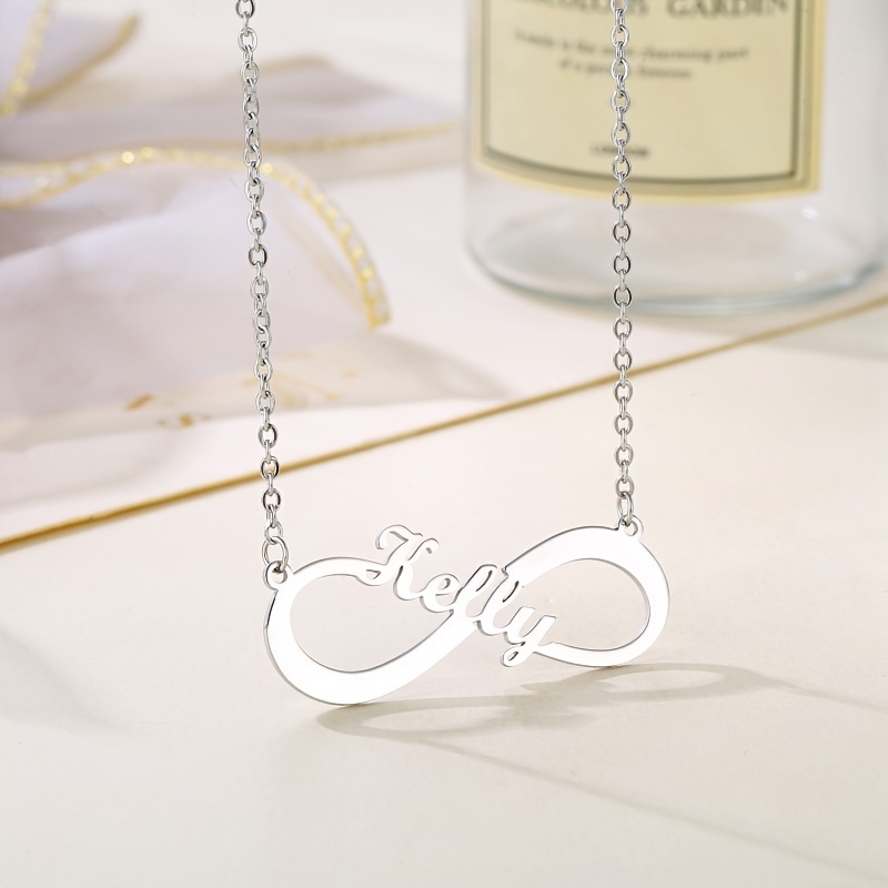 Infinity nameplate sale necklace