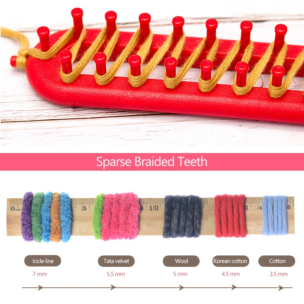 Colorful Dense Teeth Plastic Crochet Braider Long Knitting Loom
