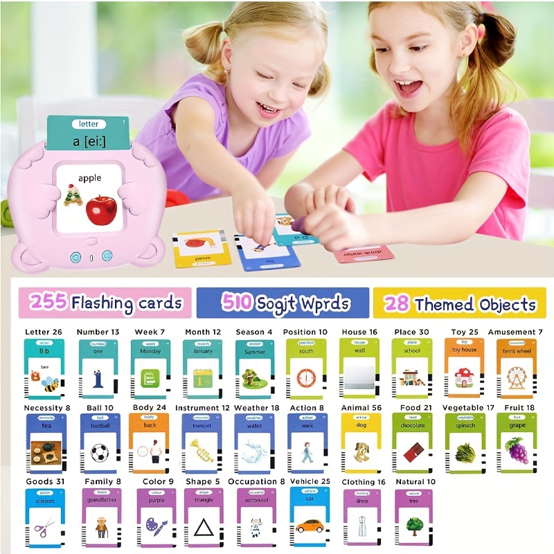Flash Cards, Talking Toys, Talking Flash Cards, Educational Toys for 2 3 4  Years Old Boy Girl, Talking Toy, Talking Flash Cards Learning Toys, Flash