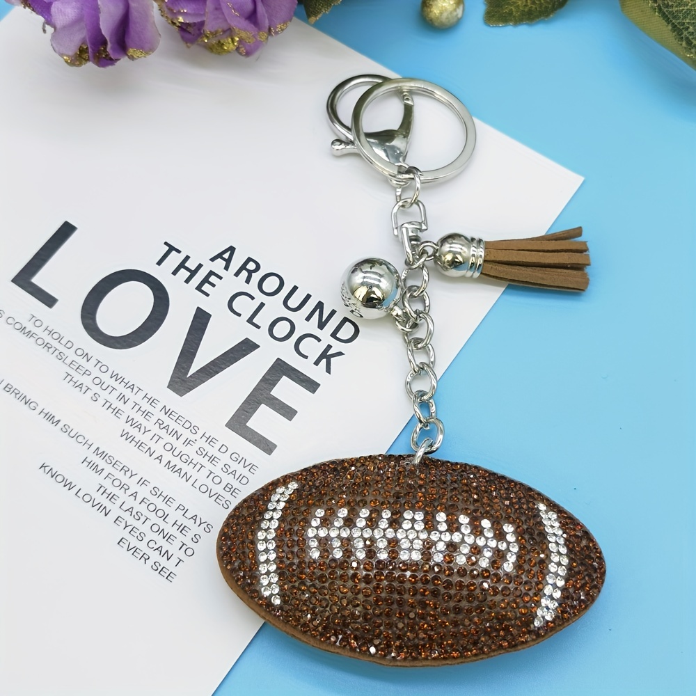 Sparkle In Style A Rhinestone set Sports Keychain Pendant! - Temu