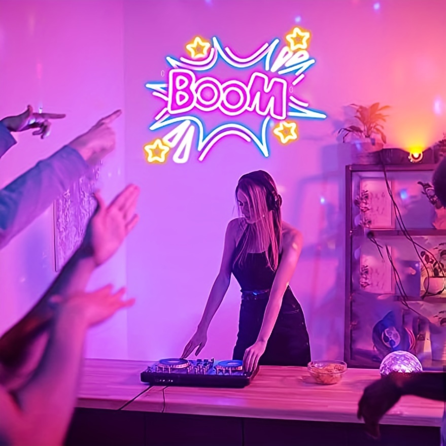 1pc Boom Neon Cold Neon Sign Insegna Neon Personalizzata - Temu Italy