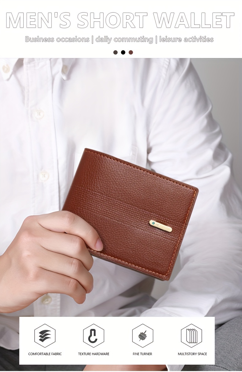 Men's Wallet Short Large Capacity Business Wallet Soft Leather
