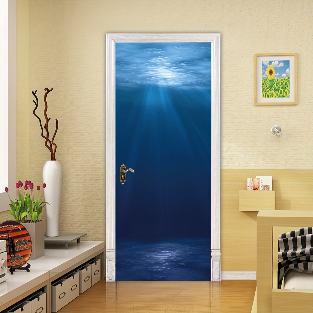 Adesivo porta 3d Adesivi per Porte interna cameretta specchio Vista  frontale parete personalizzato effetto bagno Poster per porta : :  Casa e cucina