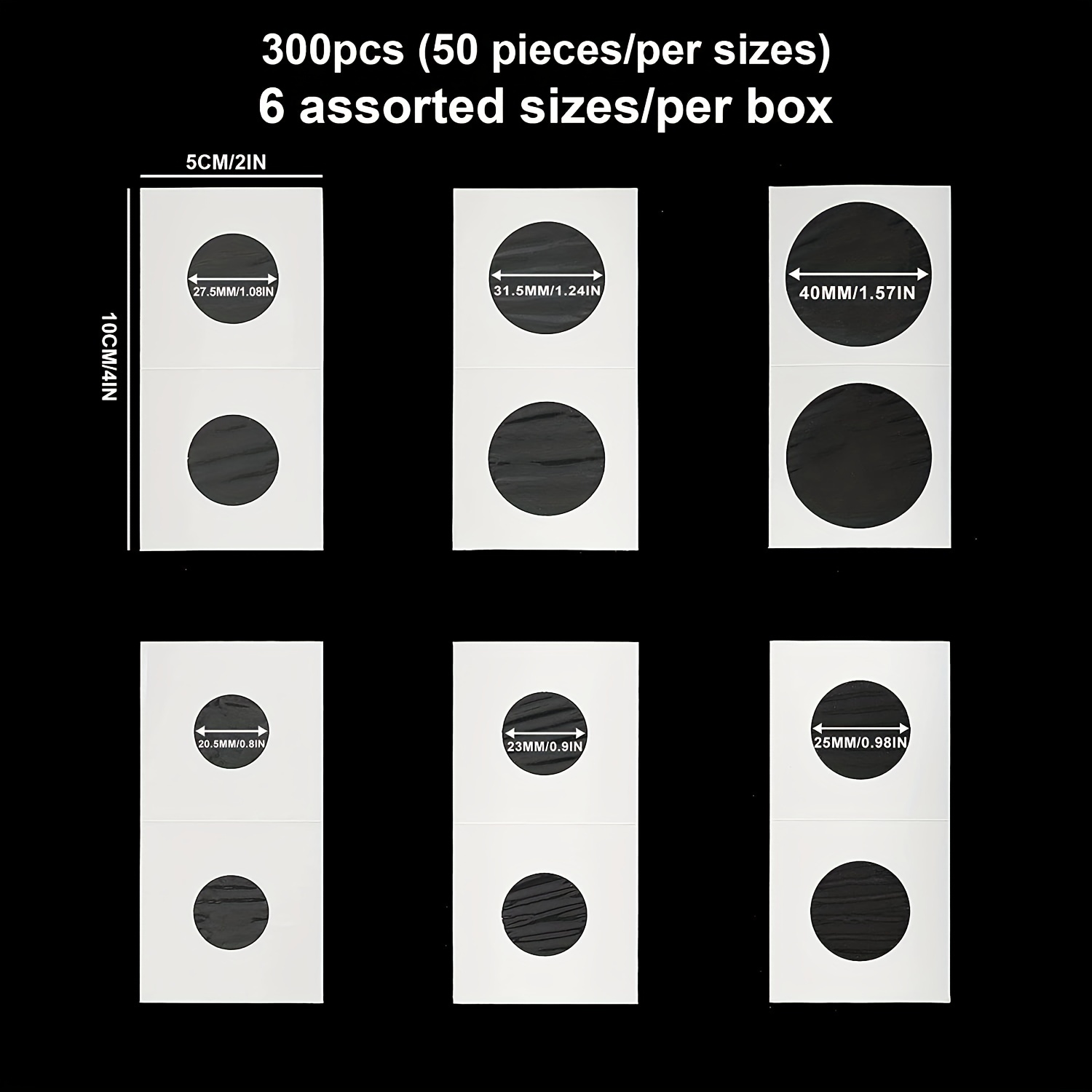 300-1200pcs Coin Collectors' Sleeves with Flip Cover