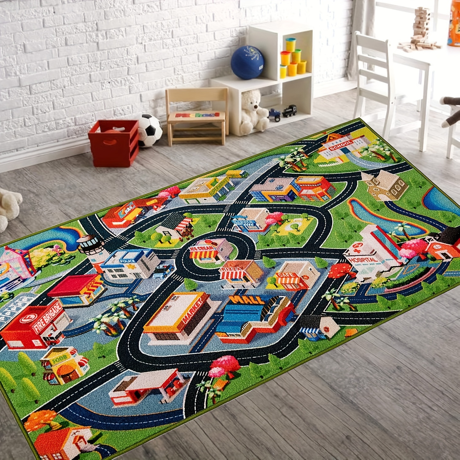  Divertida alfombra de hopscotch para niños de 3, 4, 5, 6 y 7  años, alfombras infantiles para salas de juegos y dormitorios, tapetes para  interiores y exteriores (azul, 31 x 47 pulgadas) : Hogar y Cocina