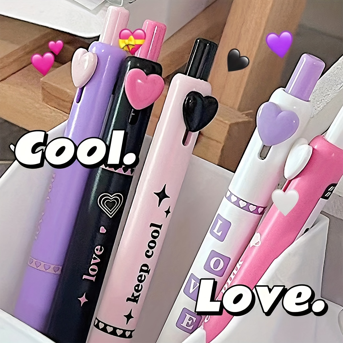 5pcs Black Pink Cute Heart Shaped Click Gel Ink Pens for Girls, Kawaii  Black Ink Writing Pens Smooth Writing Pen for Journaling Note Taking  Sketching for Kids Girls Children Students Teens Gifts