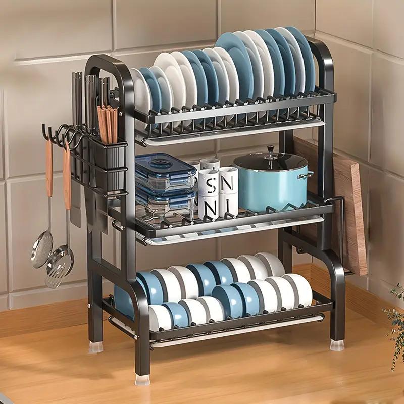 Dish Drying Rack For Kitchen, 3-tier Dish Racks, Kitchen Counter
