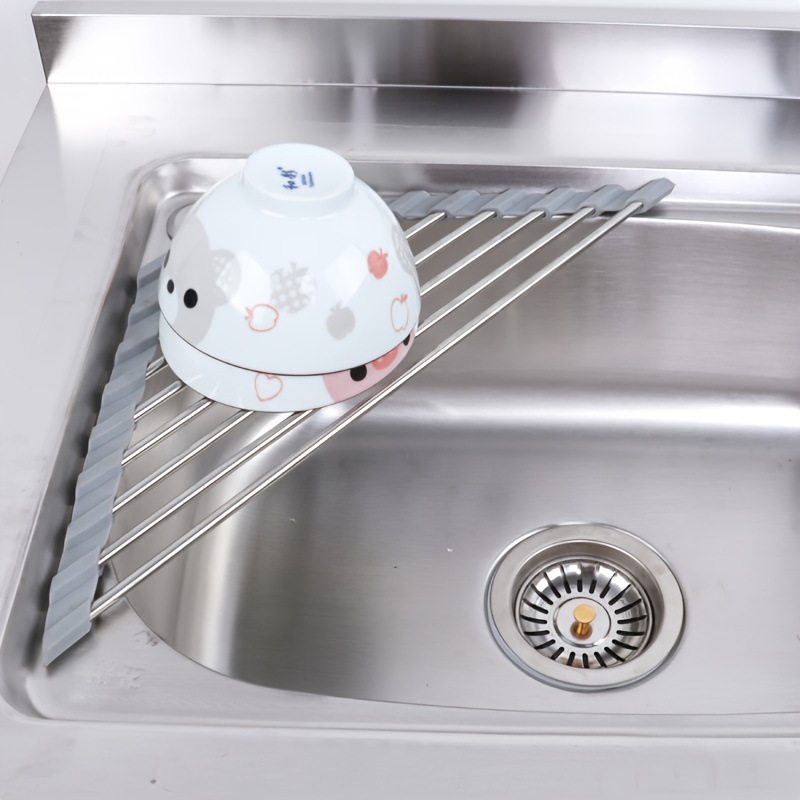 1pc Folding Triangular Drain Rack Kitchen Sink Storage Rack