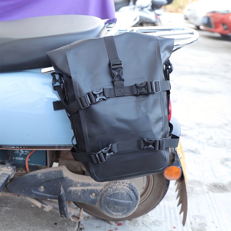 Sac de moto de grande capacité noir 40L/66L sac de réservoir de moto  étanche en plein air sac à dos de moto sac de voyage sac de queue multifonctionnel  sac de siège