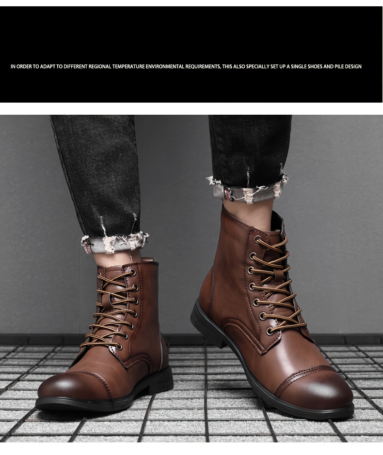 Mens Toe Leather Dress Boots Dress Shoes Boots Casual Walking Shoes