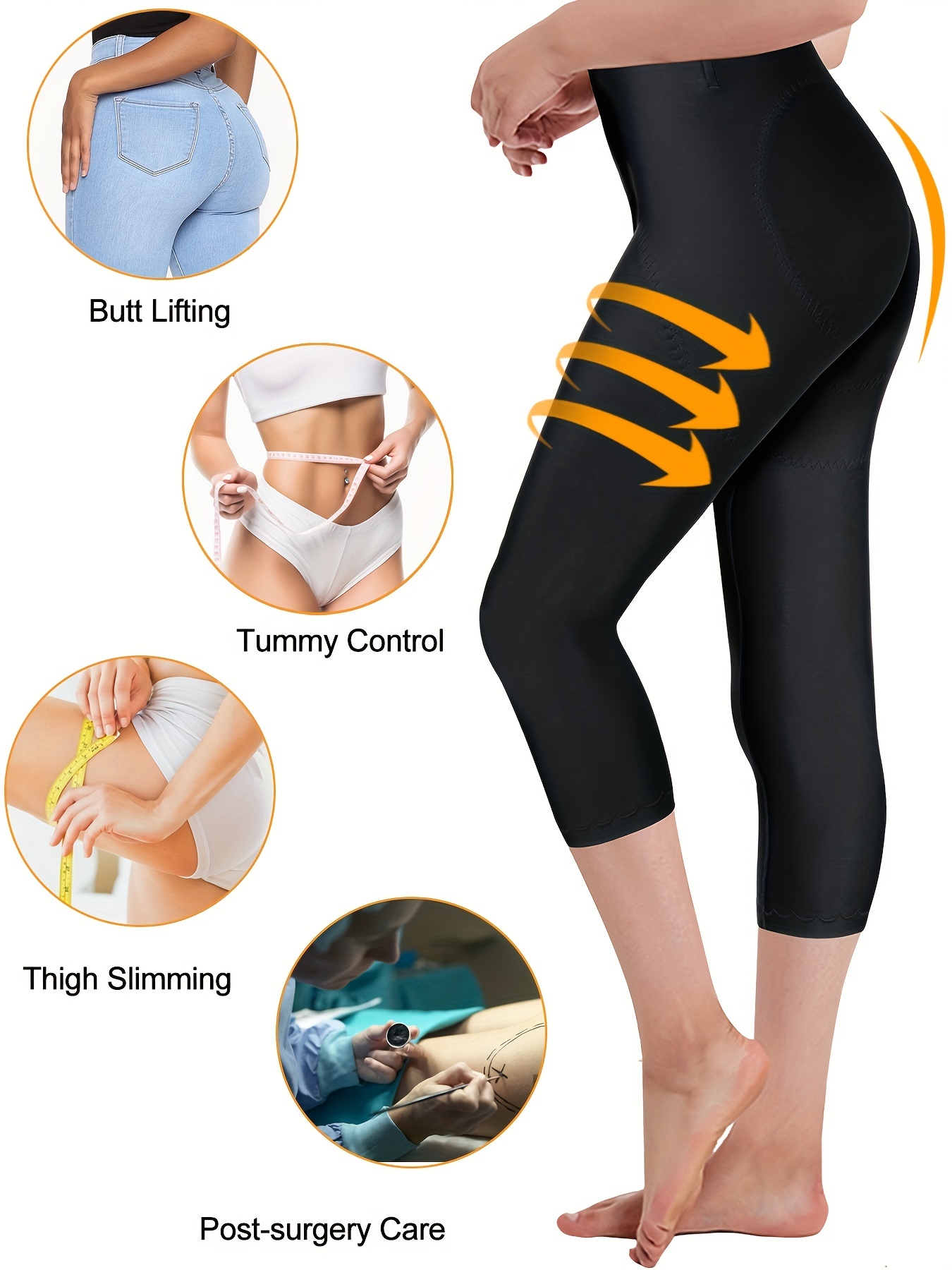 High Waist Shaping Capris Pants Tummy Control Butt Lifting - Temu