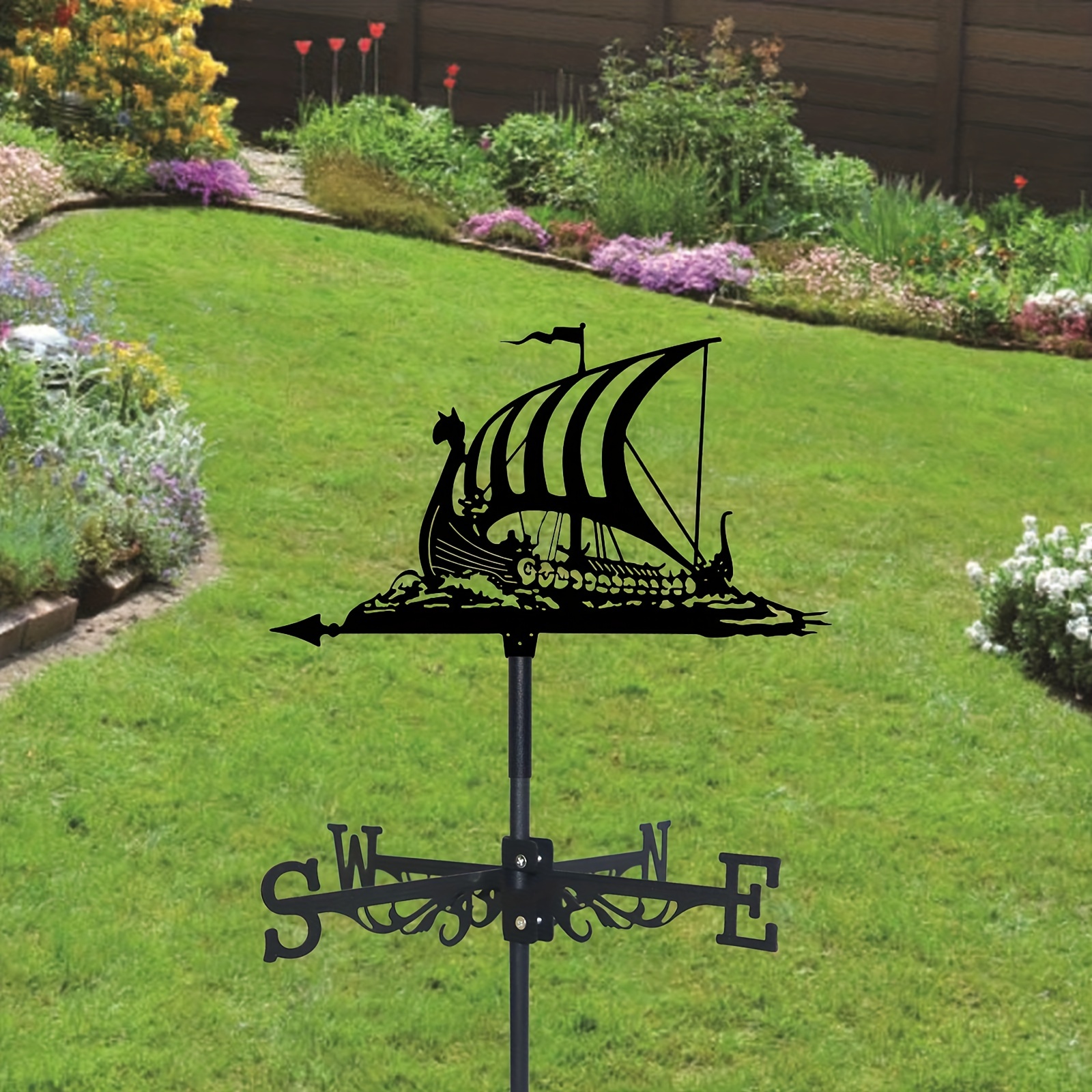 Roof Animal Sailboat Weathervane Metal Wind Vane Indicator