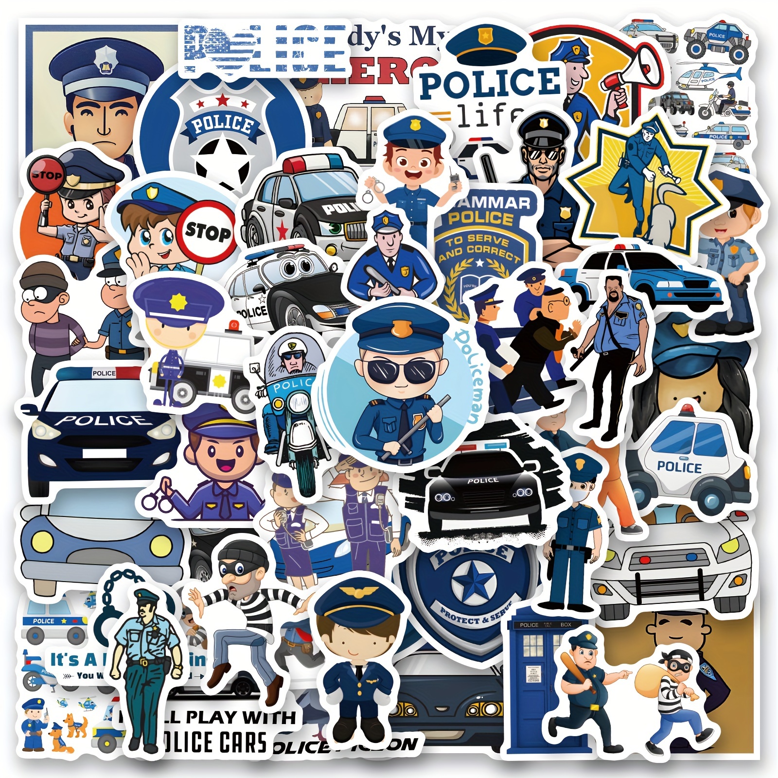 600 Pcs Police Stickers for Kids Police Party Favors Badge