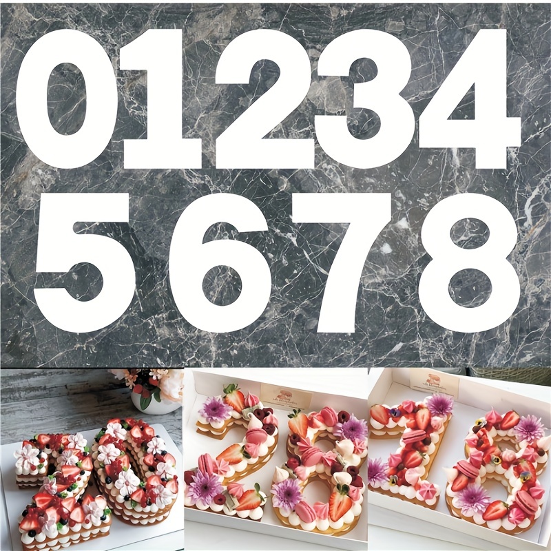 

Set, Number Cake Molds (12''), 0 To 8 Numeral Cake Molds, Pet Plastic Stencils Diy Baking Cake Maker Templates Decorative Fillings Cake Baking Tools For Diy Cake Baking