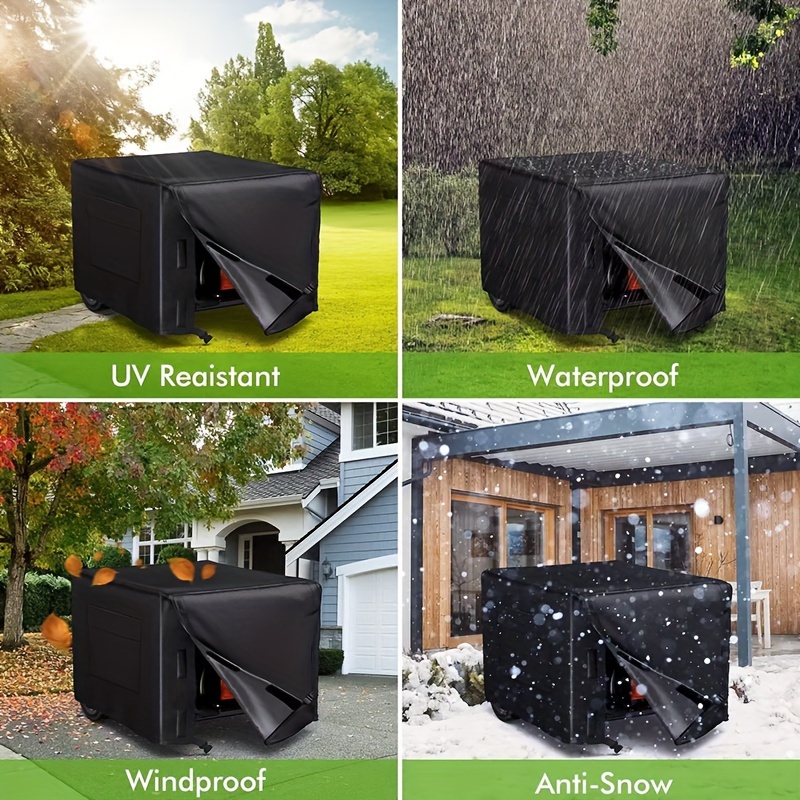 1 pack 600d generator cover heavy duty waterproof universal portable generator cover 81 28 cm long x 60 96 cm wide x 60 96 cm high suitable for most generators 5000 10000 watts