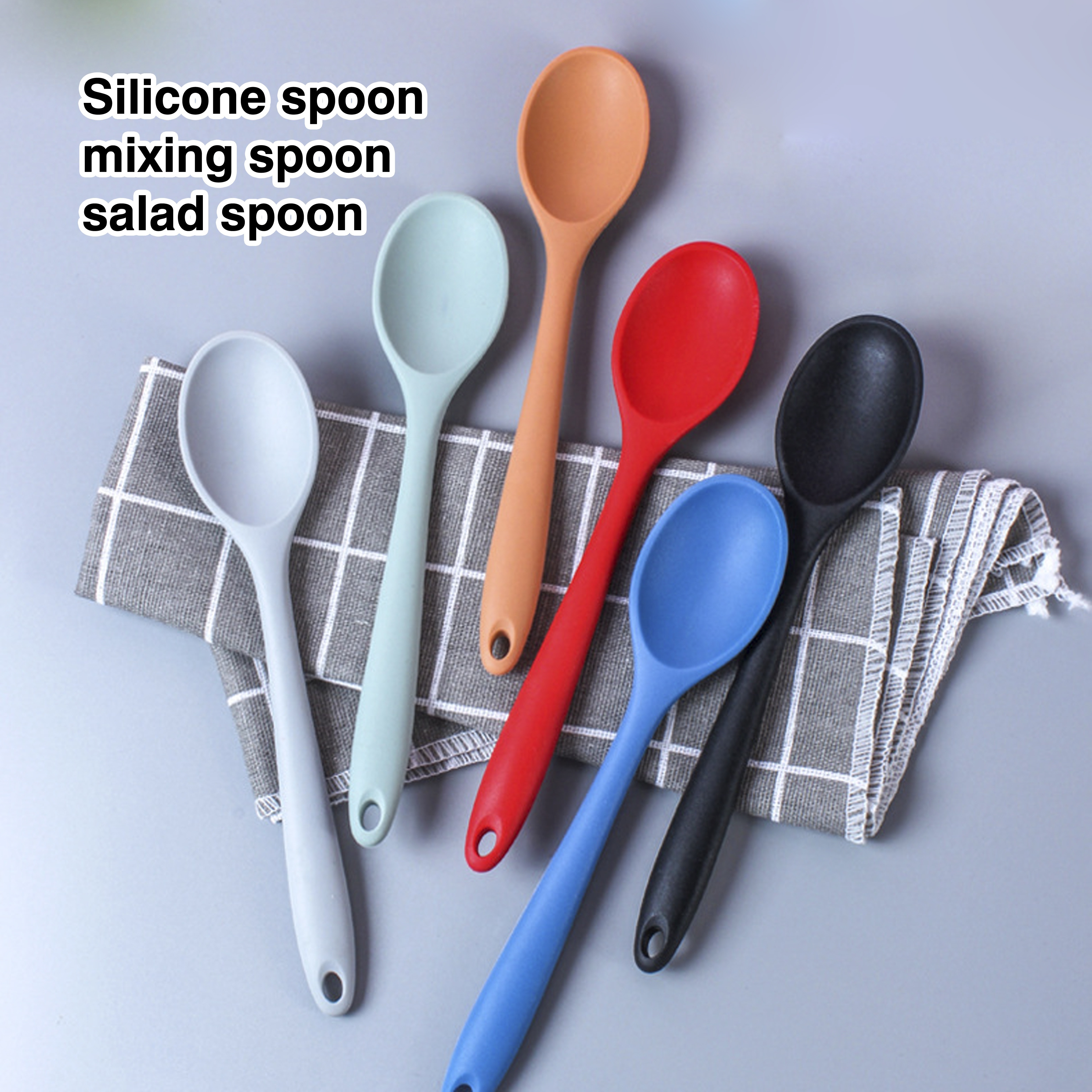 Silicone Spoon, Mixing Spoon, Salad Spoon, Kitchen Spoon For Cooking - Temu