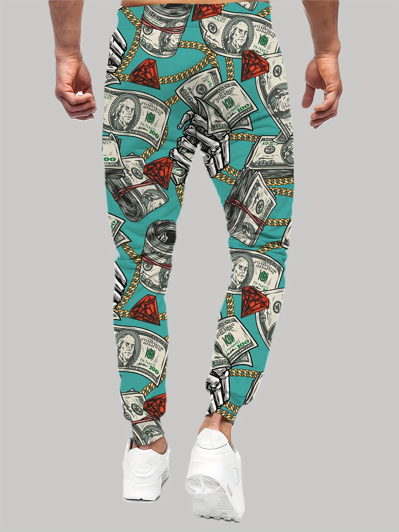 Pantalones jogger casuales para hombre, con cordón con bloques de colores y  bolsillos