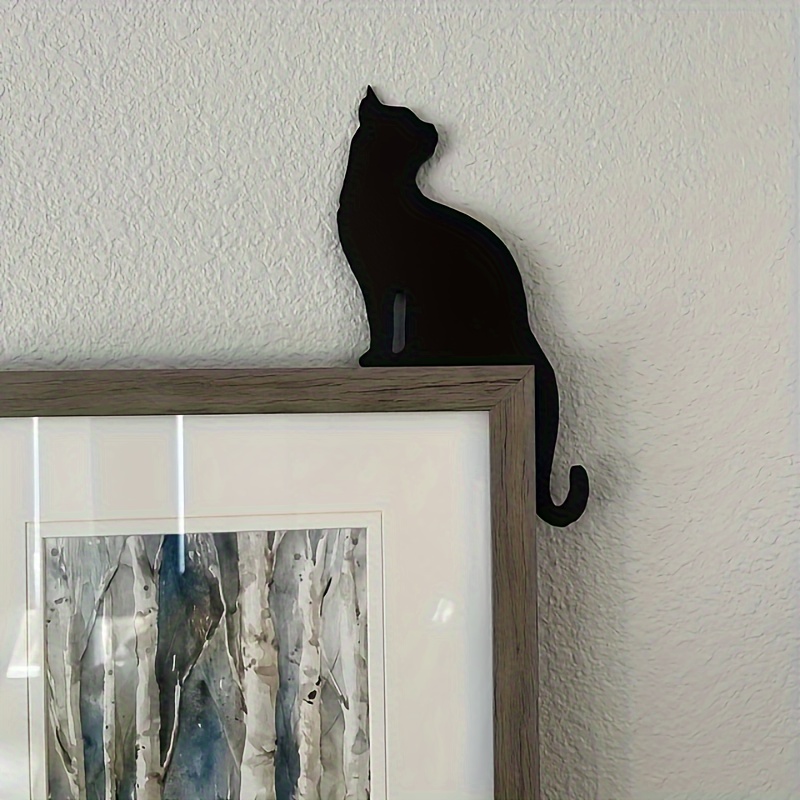 1pc, Witch Cat Door Topper, Black Cat Decor, Witch Cat Door Corner Decor,  Cat Door Sitter, Cat Sitting On The Door Corner Is Suitable For Door