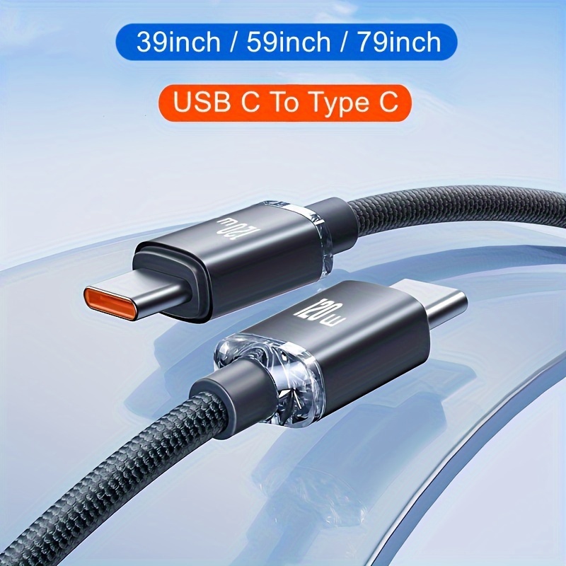 

Usb C To Type C Data Cable Fast Charging Cable Suitable For Samsung Xiaomi Oneplus Macbook Ipad & Other Devices