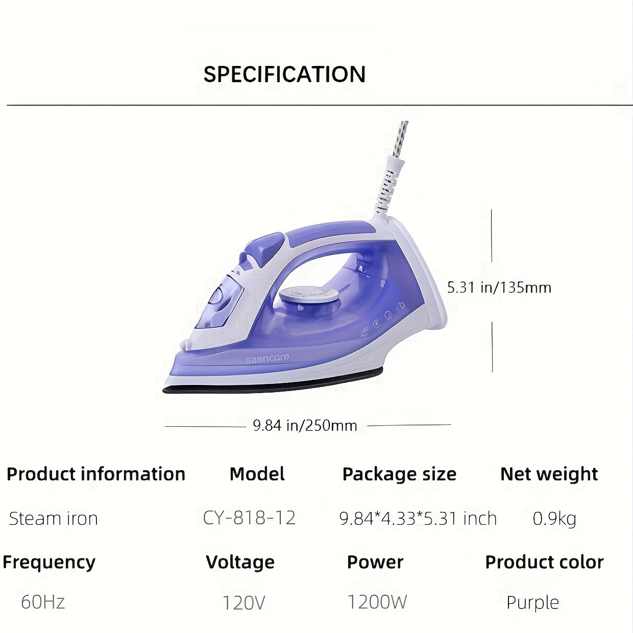 Steam Iron For Clothes With Non stick Soleplate Clothes Iron - Temu